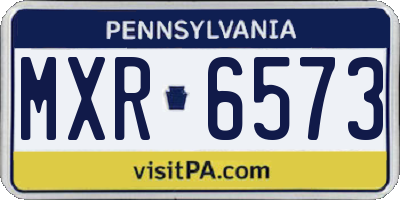 PA license plate MXR6573