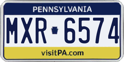 PA license plate MXR6574