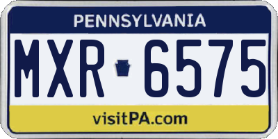 PA license plate MXR6575