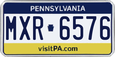 PA license plate MXR6576