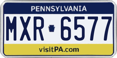 PA license plate MXR6577