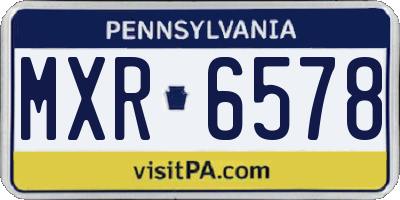PA license plate MXR6578