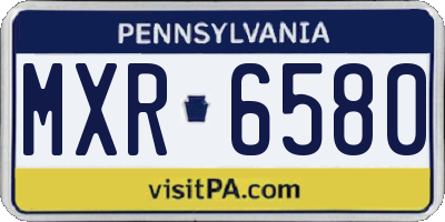 PA license plate MXR6580