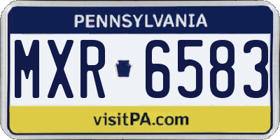 PA license plate MXR6583