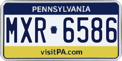 PA license plate MXR6586