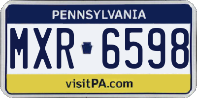 PA license plate MXR6598