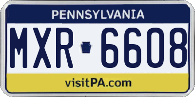 PA license plate MXR6608