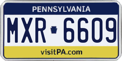 PA license plate MXR6609
