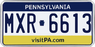 PA license plate MXR6613