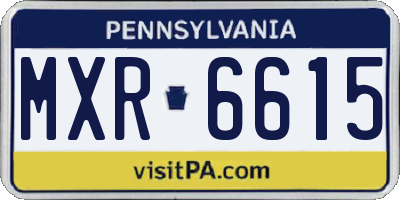 PA license plate MXR6615