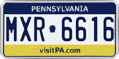 PA license plate MXR6616