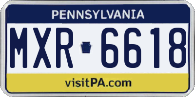 PA license plate MXR6618