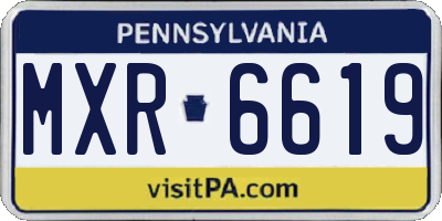 PA license plate MXR6619