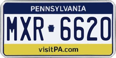 PA license plate MXR6620