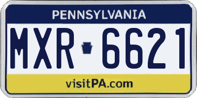 PA license plate MXR6621