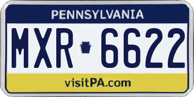 PA license plate MXR6622