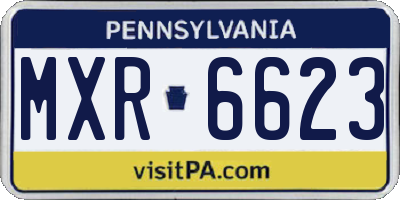 PA license plate MXR6623