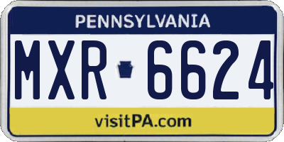 PA license plate MXR6624