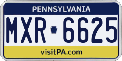 PA license plate MXR6625