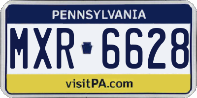 PA license plate MXR6628
