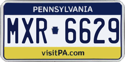 PA license plate MXR6629
