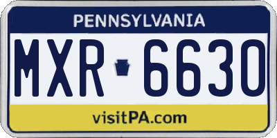 PA license plate MXR6630