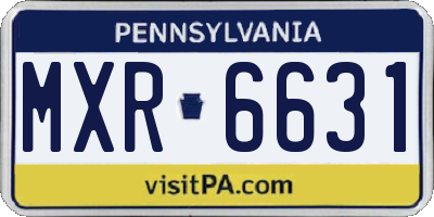 PA license plate MXR6631