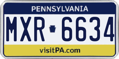 PA license plate MXR6634