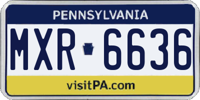 PA license plate MXR6636