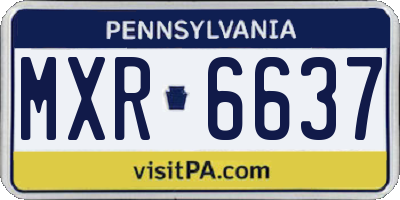 PA license plate MXR6637