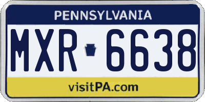 PA license plate MXR6638