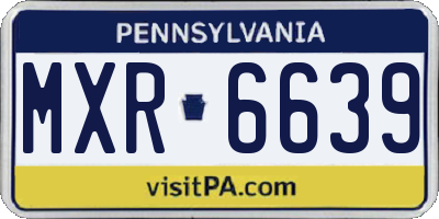 PA license plate MXR6639