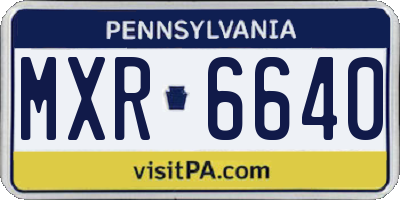 PA license plate MXR6640