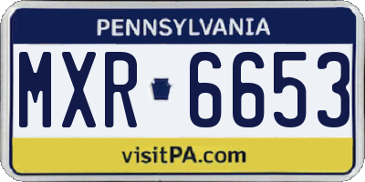 PA license plate MXR6653