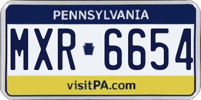 PA license plate MXR6654