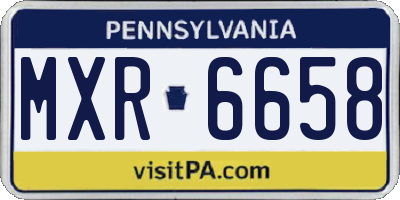 PA license plate MXR6658