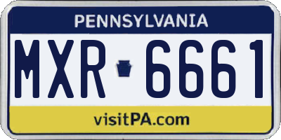 PA license plate MXR6661