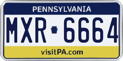 PA license plate MXR6664