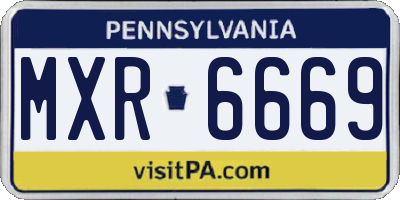 PA license plate MXR6669