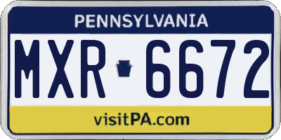 PA license plate MXR6672