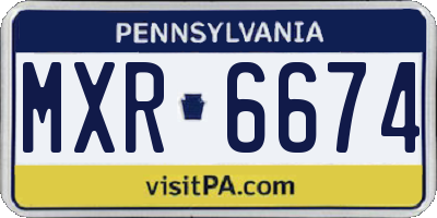 PA license plate MXR6674