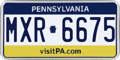 PA license plate MXR6675