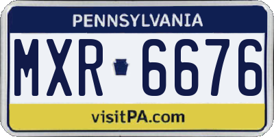 PA license plate MXR6676