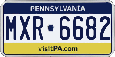 PA license plate MXR6682