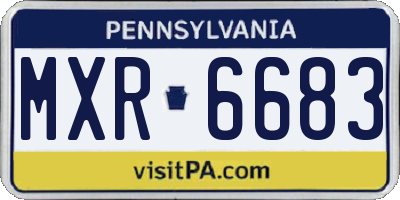 PA license plate MXR6683