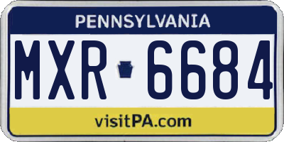 PA license plate MXR6684