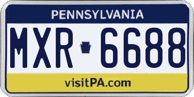 PA license plate MXR6688