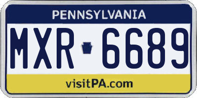 PA license plate MXR6689