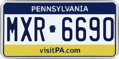 PA license plate MXR6690