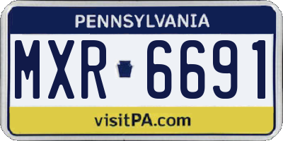PA license plate MXR6691